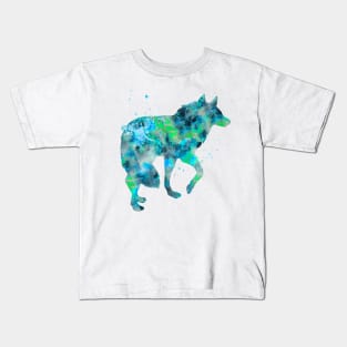 Arctic Wolf Watercolor Painting Kids T-Shirt